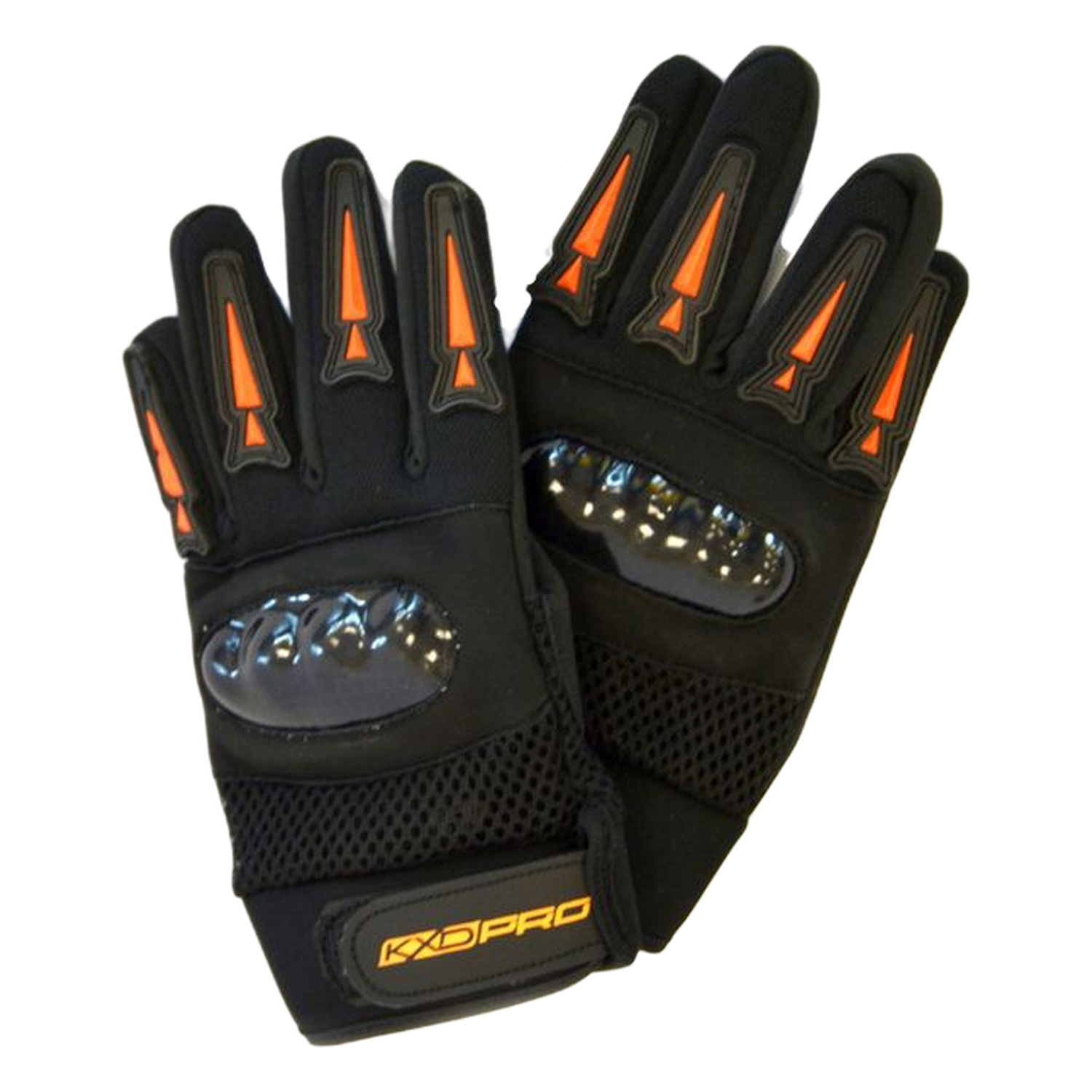 Kinder-Crosshandschuhe in Schwarz-Orange