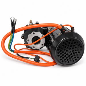 Brushless-Elektromotor 60 V 1500 W mit Getriebe für Kinderquad – Motorrückseite mit Anschlusskabeln