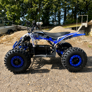 Robustes Elektro Kinderquad in Blau mit Differential – Perfektes Fahrzeug für junge Abenteurer.