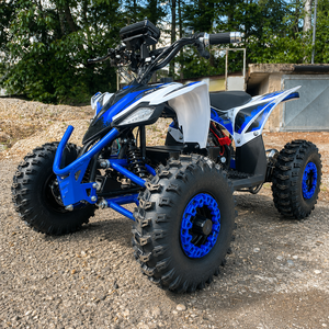 Robustes blaues Elektro Kinderquad mit Differential – Ideal für abenteuerlustige Kinder."