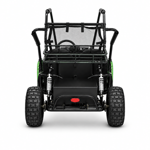 Kinderbuggy Gokart 2 Sitzer 2000 Watt 60 Volt gruen Heckansicht