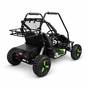 Kinderbuggy Gokart 2 Sitzer 2000 Watt 60 Volt gruen Heck seitlich