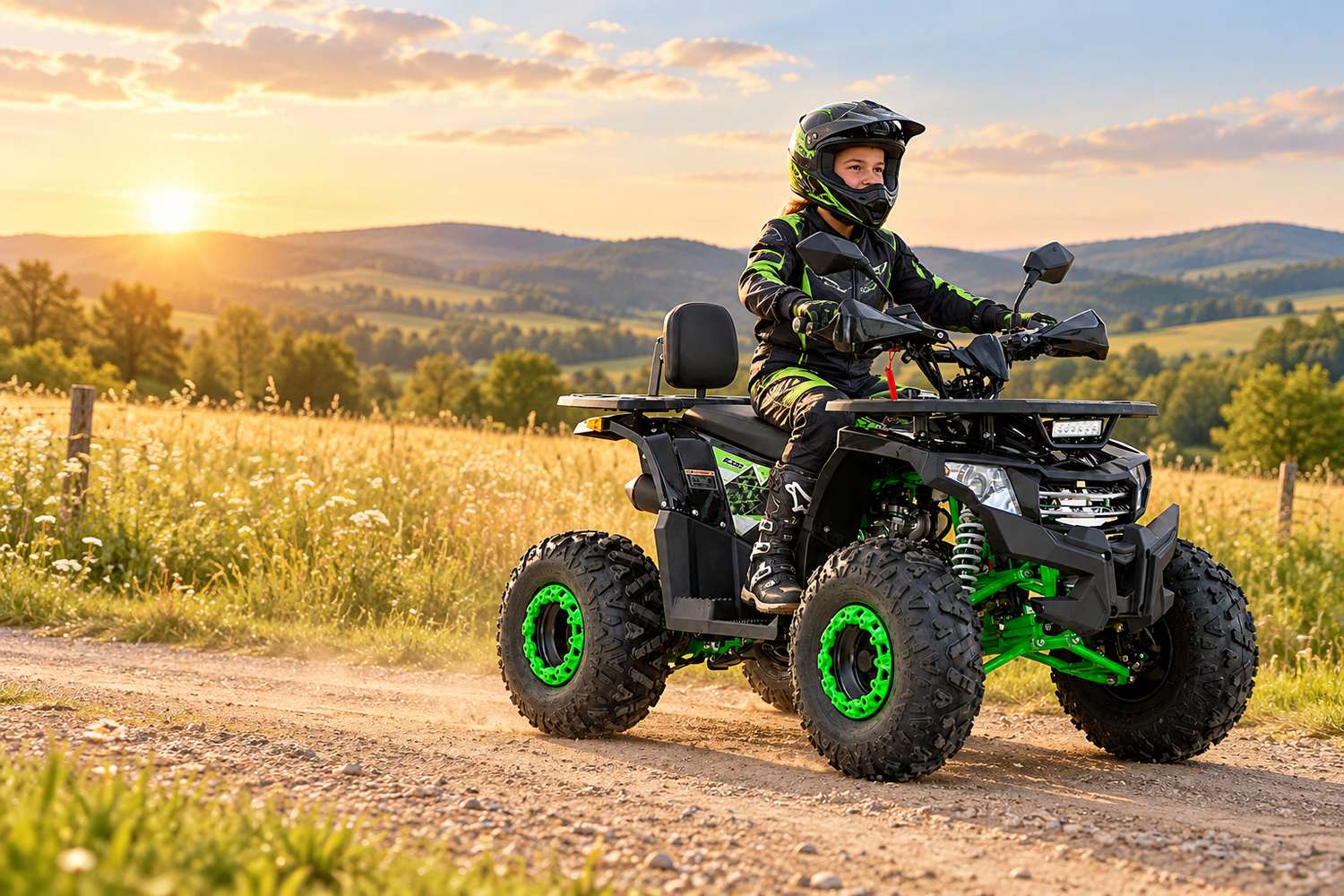HB-ATV-1000F „BULLDOZER“ mit Fahrer und Schutzausrüstung im Gelände