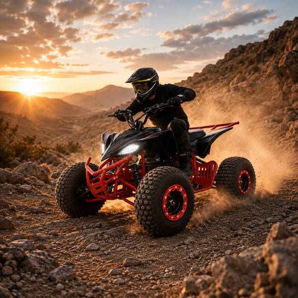 Kinderquad elektrisch Speedy 2.0 Rot in Action