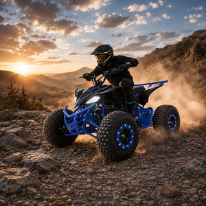Kinderquad elektrisch Speedy 2.0 Blau in Aktion Kinderquad elektrisch Speedy 2.0 Blau in Aktion