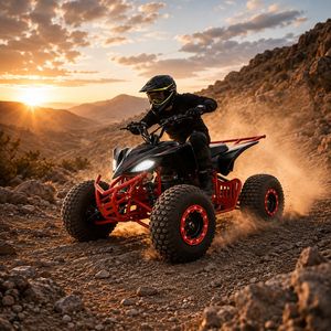 Kinderquad elektrisch Speedy 2.0 Rot in Action Kinderquad elektrisch Speedy 2.0 Rot in Action