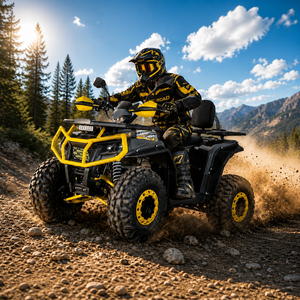 kinderquad-elektrisch-fortress-ffp1500-1500w-gelb-mit-fahrer-im-gelaende.png