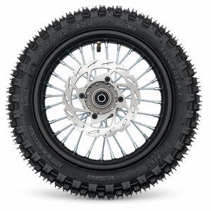 HP110E Vorderrad – Bremsscheibenseite Komplettes Vorderrad 2.75-12 HP110E mit montierter Bremsscheibe und Lagern
