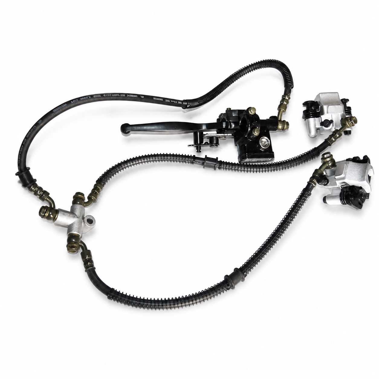 Hydraulische Vorderbremse komplett für 125 ccm Kinderquad – Ansicht 1 Hydraulische Vorderbremse komplett für 125 ccm Kinderquad, Studioansicht 1