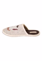 beiger Adelheid Filzpantoffel designed by Anna Katharina Jansen aus echtem italienischen Wollfilz und dunkelbrauner Innensohle