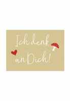 Ich denk an dich Grußkarte mit Fliegenpilz Grußkarte ich denk an dich von Adelheid