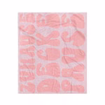 eine rosa Kuscheldecke mit der Aufschrift Zuhause Decke Pause