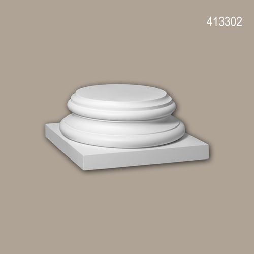Base colonna completa Profhome 413302 modanatura per facciata colonna elemento di facciata stile corinzio bianco