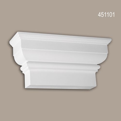 Capitello pilastro Profhome 451101 elemento di facciata pilastro cornice per esterno stile toscano bianco