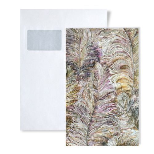 1 CAMPIONE S-822205 Profhome CAHILL Carta da parati grafico piume e penne | CAMPIONE di Carta da parati in circa DIN A4