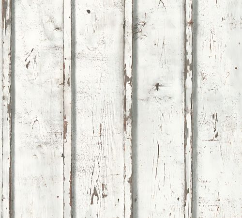 Carta da parati country Profhome 953701-GU Carta da parati TNT liscia con elementi di natura opaca bianco bianco-crema grigio 5,33 m2