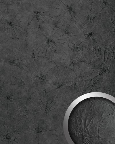 Pannello murale Aspetto floreale WallFace 24963 LOTUS CLASSY Black strutturato Rivestimento murale con decorazione natura semilucido autoadesivo antracite 2,6 m2