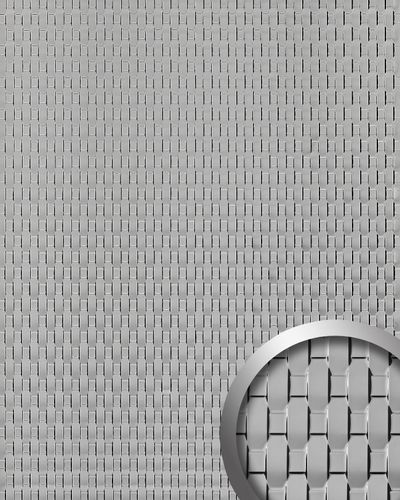 Pannello murale In tinta unità WallFace 24956 RATTAN 20 Silver goffrato Rivestimento murale 3D lucido autoadesivo argento 2,6 m2