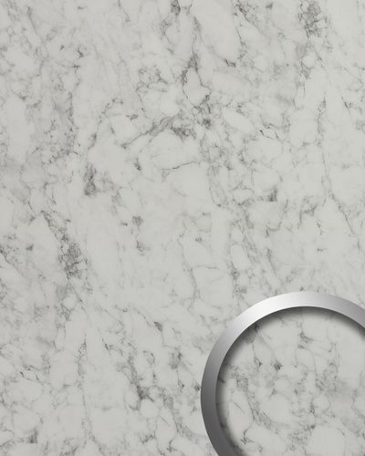 Pannello murale Aspetto marmo WallFace 25545 MARBLE White Nature liscio Rivestimento murale con aspetto pietra nuturale opaco autoadesivo bianco grigio 2,6 m2