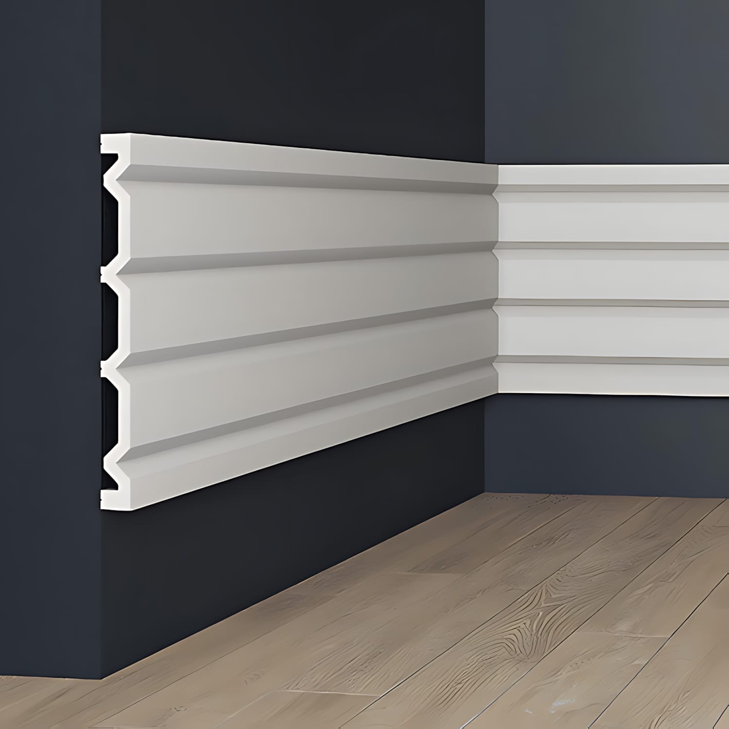 Barre Murale Et Frise PROFHOME 651302 - Moulure Anti-choc En XPS Blanc, 2 M De Long, Pour Intérieur Et Extérieur