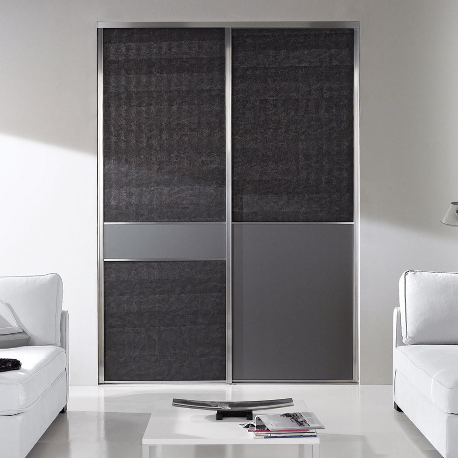 Wandpaneel WallFace Leder Optik 31669 LEGUAN Nero selbstklebend schwarz grau