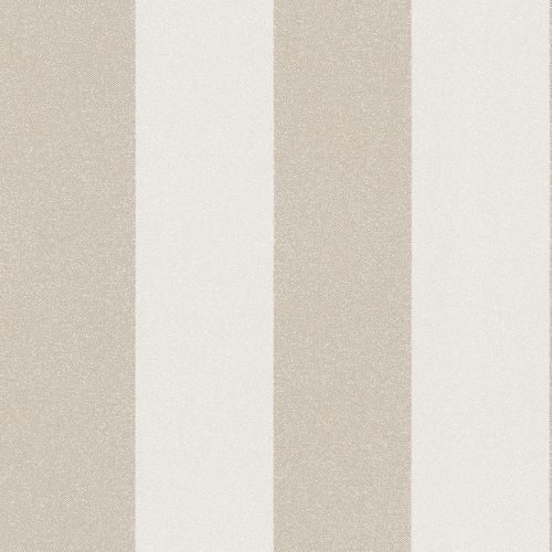 Carta da parati a righe Profhome 375543-GU Carta da parati TNT leggermente strutturata a righe opaca beige bianco-crema 5,33 m2