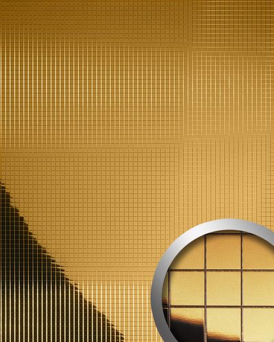 Pannello per interni e pareti mosaico WallFace 27374 M-STYLE Rivestimento murale autoadesivo specchio oro 0,96 mq