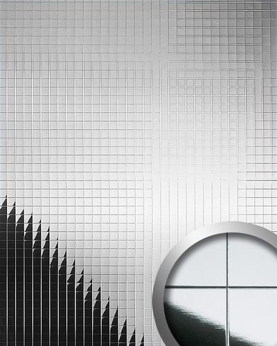 Pannello per interni e pareti mosaico WallFace 27379 M-STYLE Rivestimento murale autoadesivo argento 0,96 mq