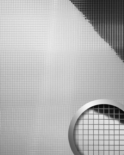 Pannello per interni e pareti mosaico WallFace 27377 M-STYLE Rivestimento murale autoadesivo argento 0,96 mq