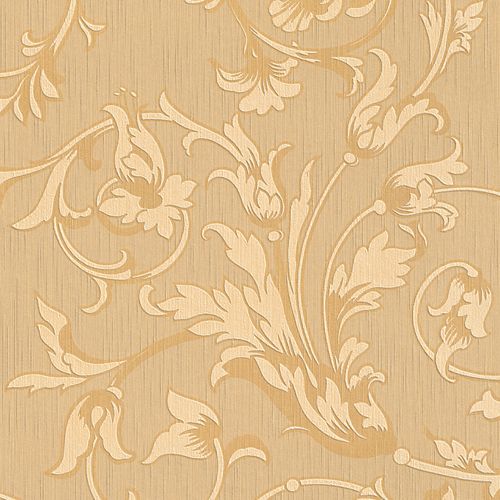 Carta da parati aspetto tessile Profhome 956333-GU Carta da parati tessile strutturata con aspetto tessile opaca arancione beige 5,33 m2