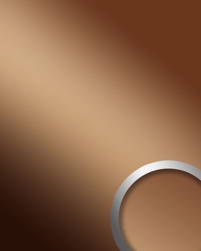 Pannello murale Aspetto metallico WallFace 28499 Red Brown AR liscio Rivestimento murale specchiante specchiante autoadesivo resistente all'abrasione bronzo rosso-marrone 2,6 m2