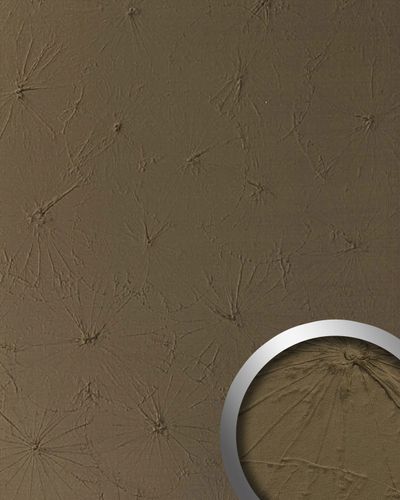 Pannello murale Aspetto tessile WallFace 26534 LOTUS VELVET Mocha morbido e vellutato Rivestimento murale con ornamenti floreali opaco autoadesivo marrone marrone-oliva 2,6 m2