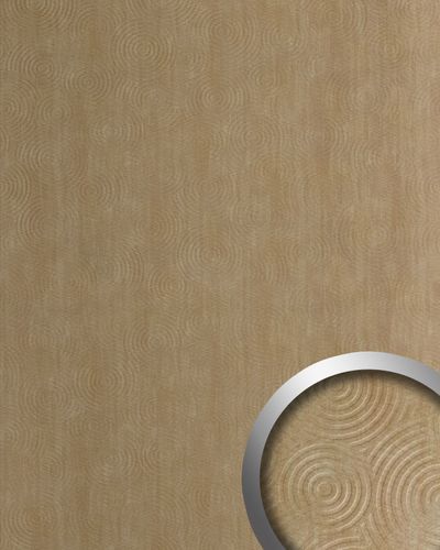 Pannello murale Aspetto Pelle WallFace 29298 TARGET METALLIC USED Sand goffrato Rivestimento murale con aspetto metallo opaco autoadesivo marrone sabbia 2,6 m2