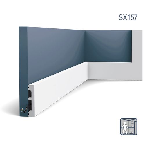 Battiscopa Orac Decor SX157 AXXENT SQUARE zoccolino cornice parete profilo multifunzione design moderno bianco 2 m