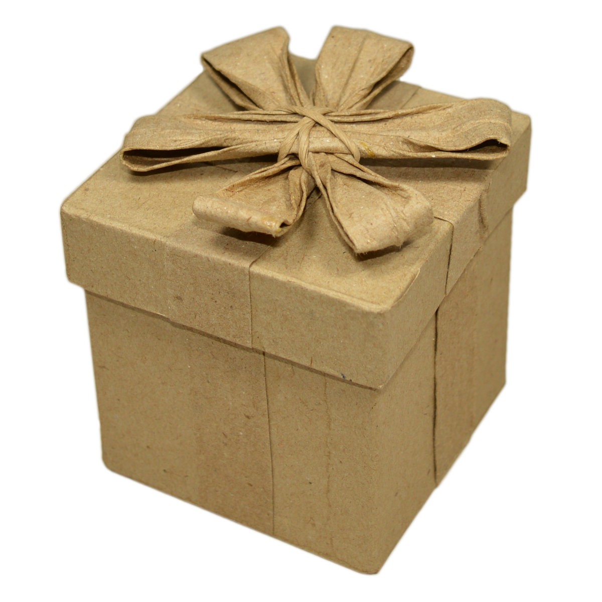 Pappschachtel mit Deckel & Schleife, Geschenk-Box 5x5xH6,6cm
