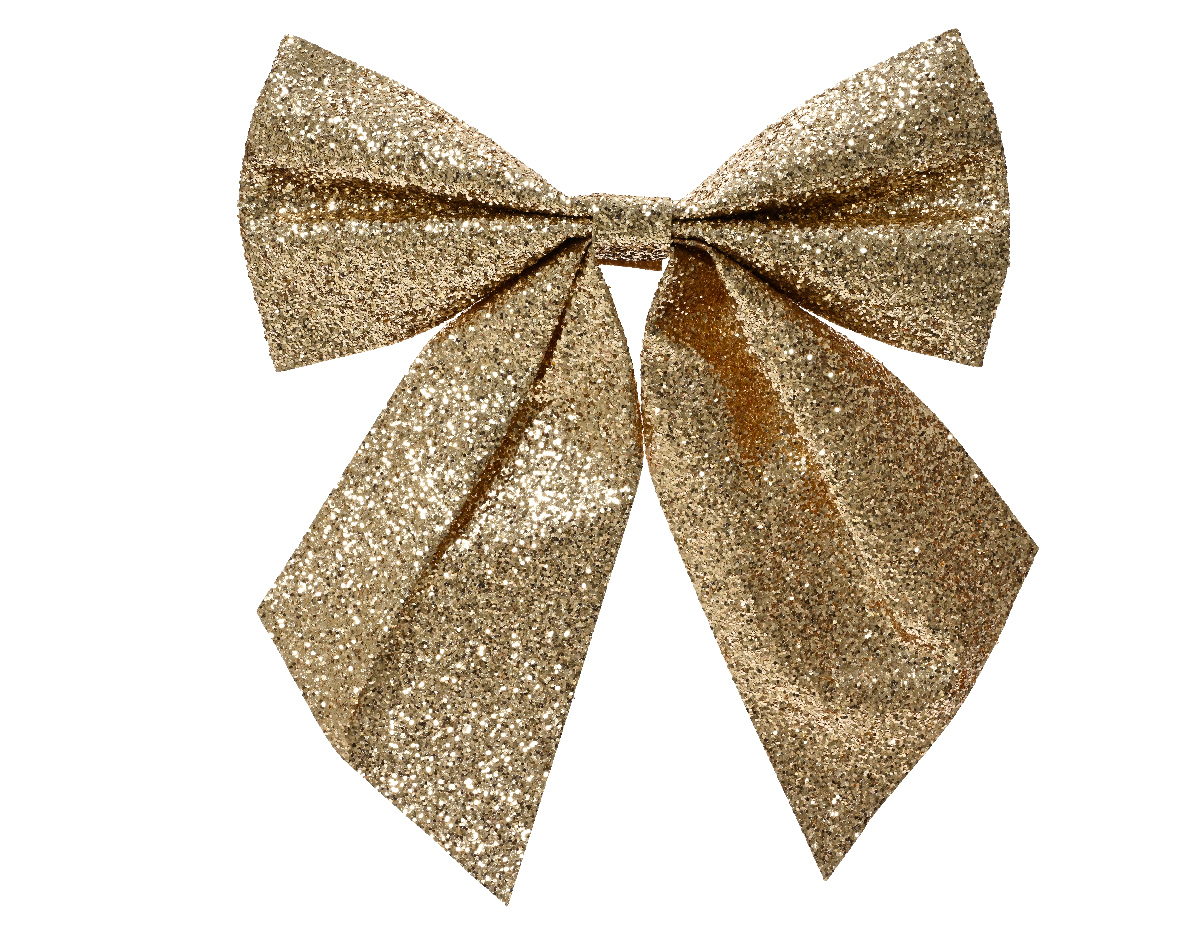 Schleifen mit Clip 12cm 2er Set gold