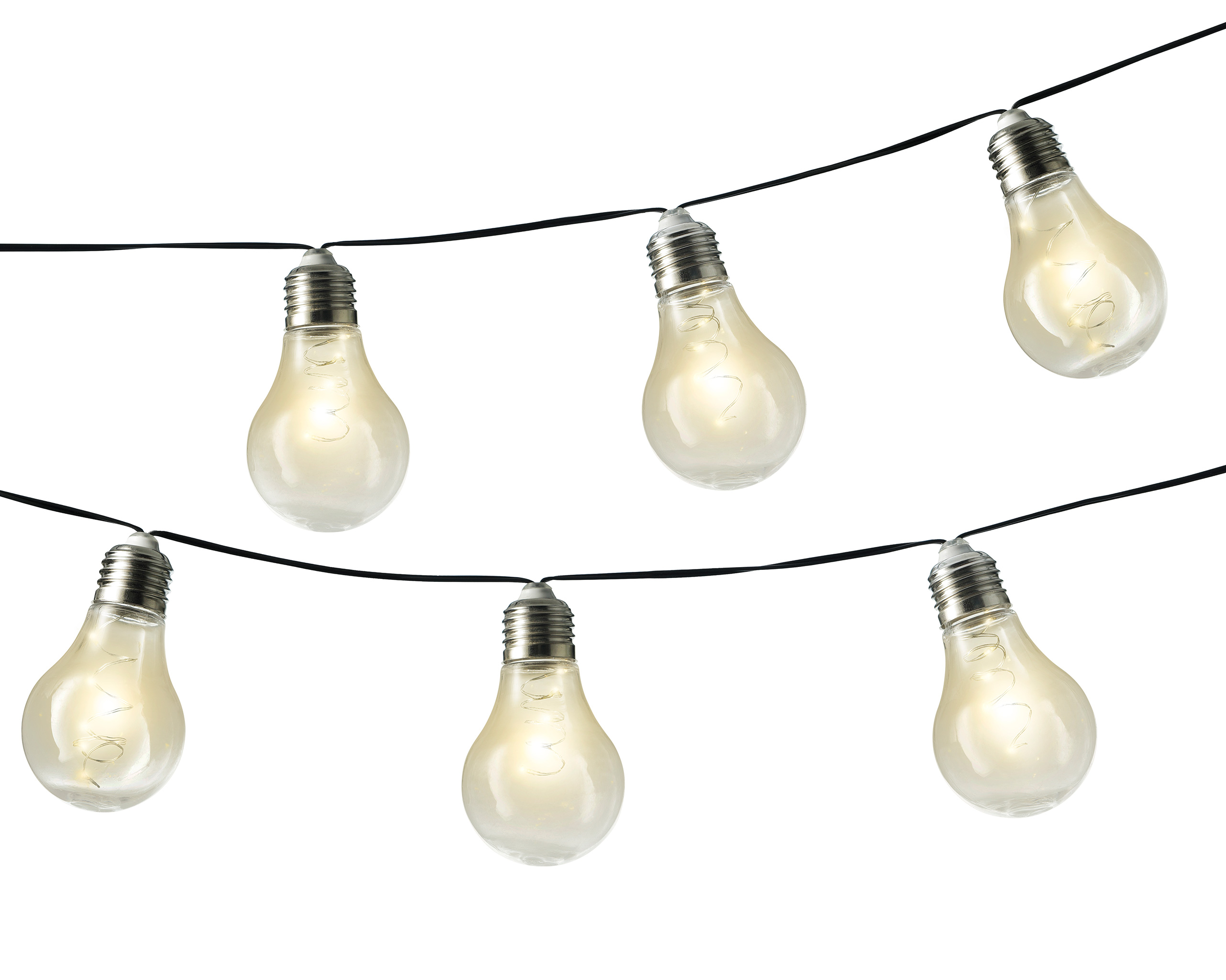 LED Solar Lichterkette Glühbirnen Kunststoff Twinkle-Eff 4,5m Warmweiß