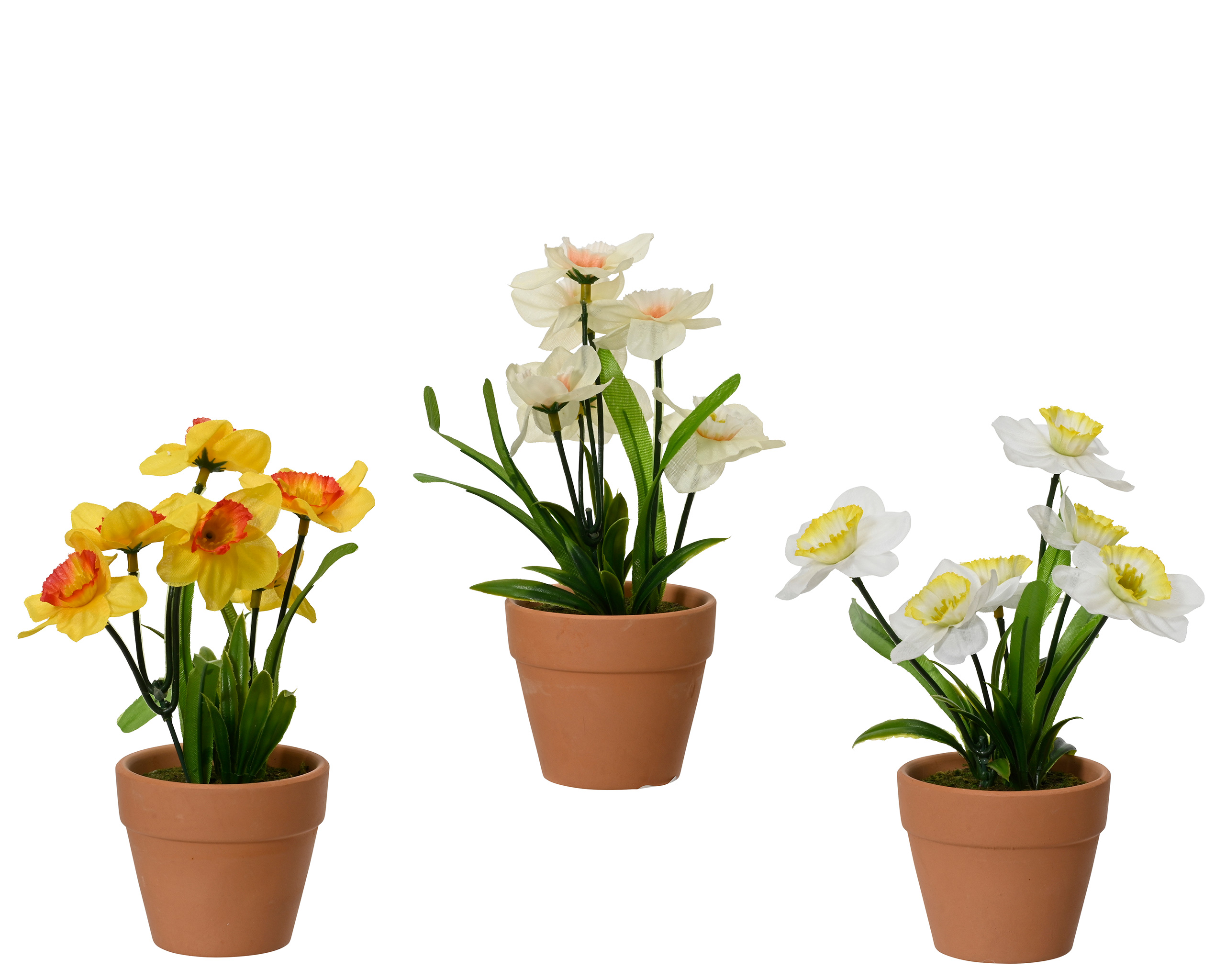 Künstliche Blumen im Topf Narzissen 18cm 1 Stück sortiert