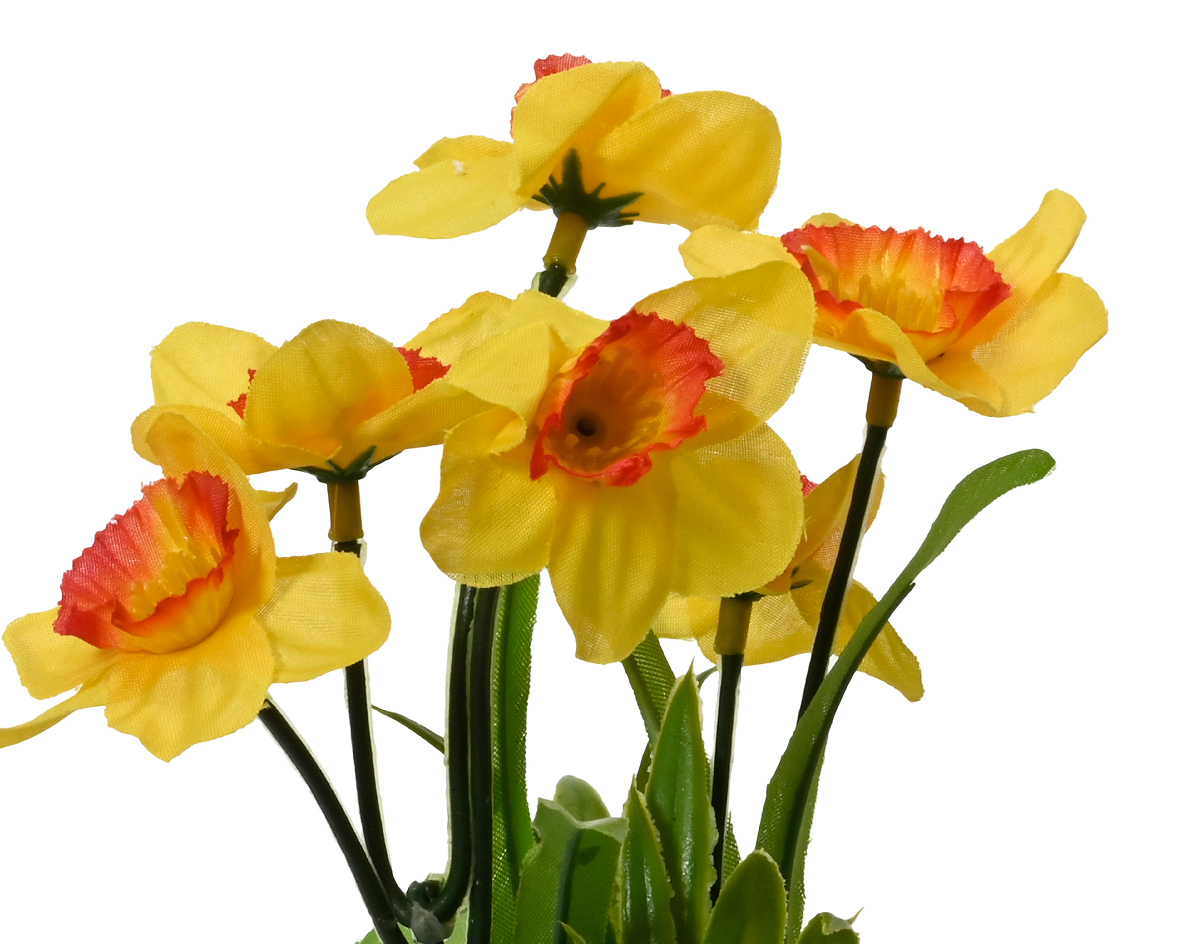 Künstliche Blumen im Topf Narzissen 18cm 1 Stück sortiert