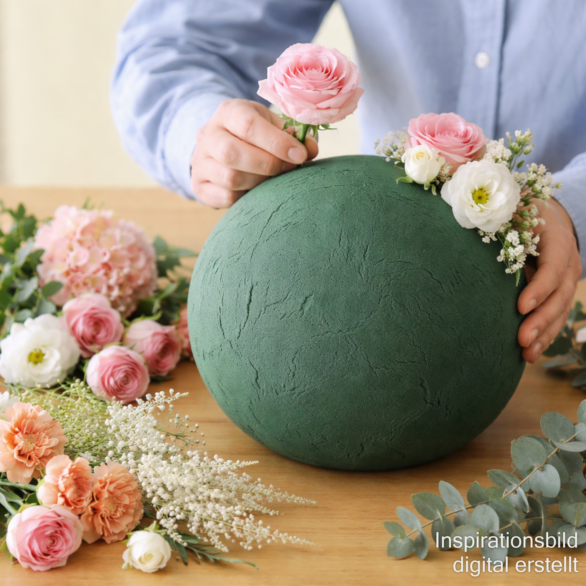 Nass Steckschaum Kugel 20cm für Frischblumen 1 Stück
