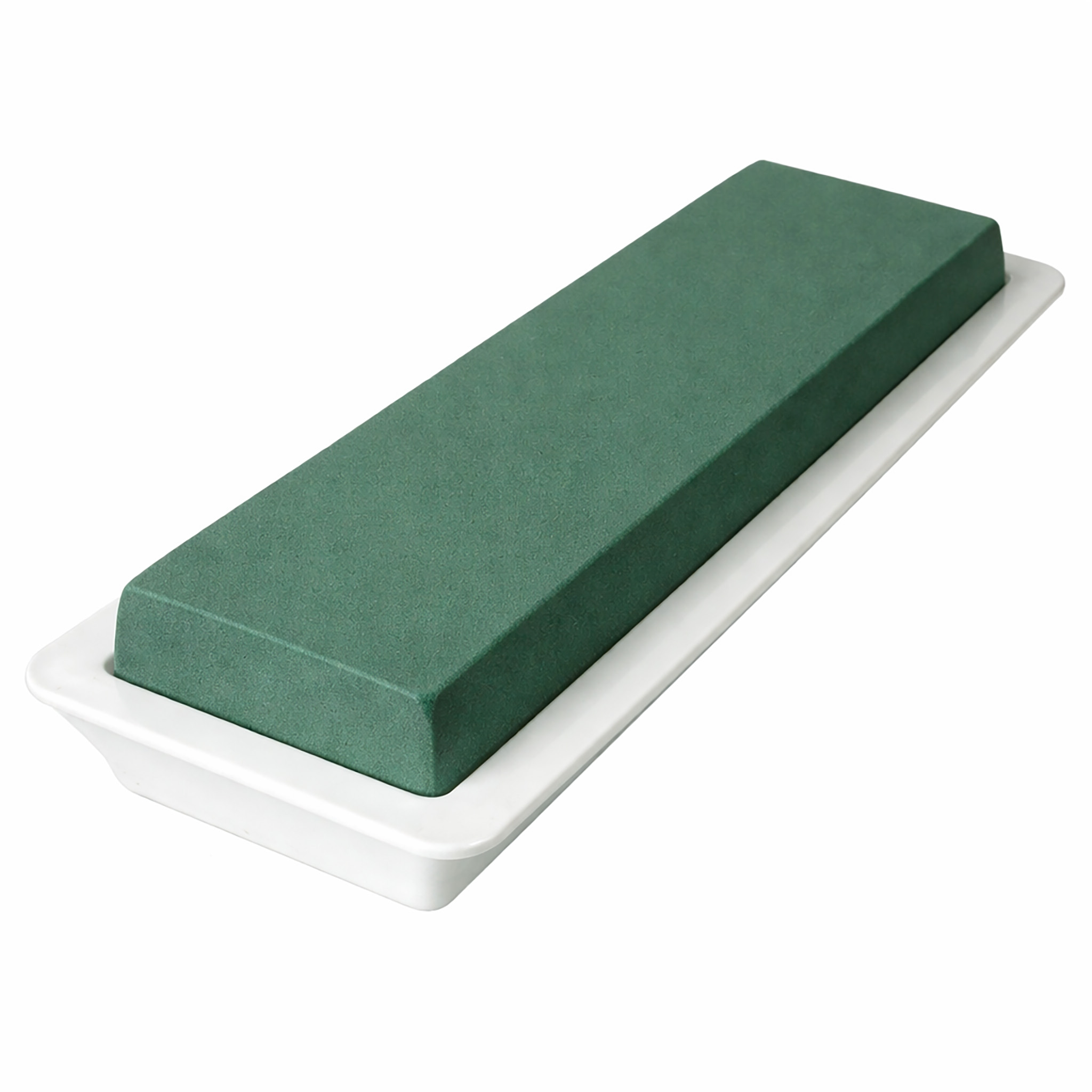 Nass Steckschaum Ziegel 47x7x5cm mit Schale 1 Stück Weiß