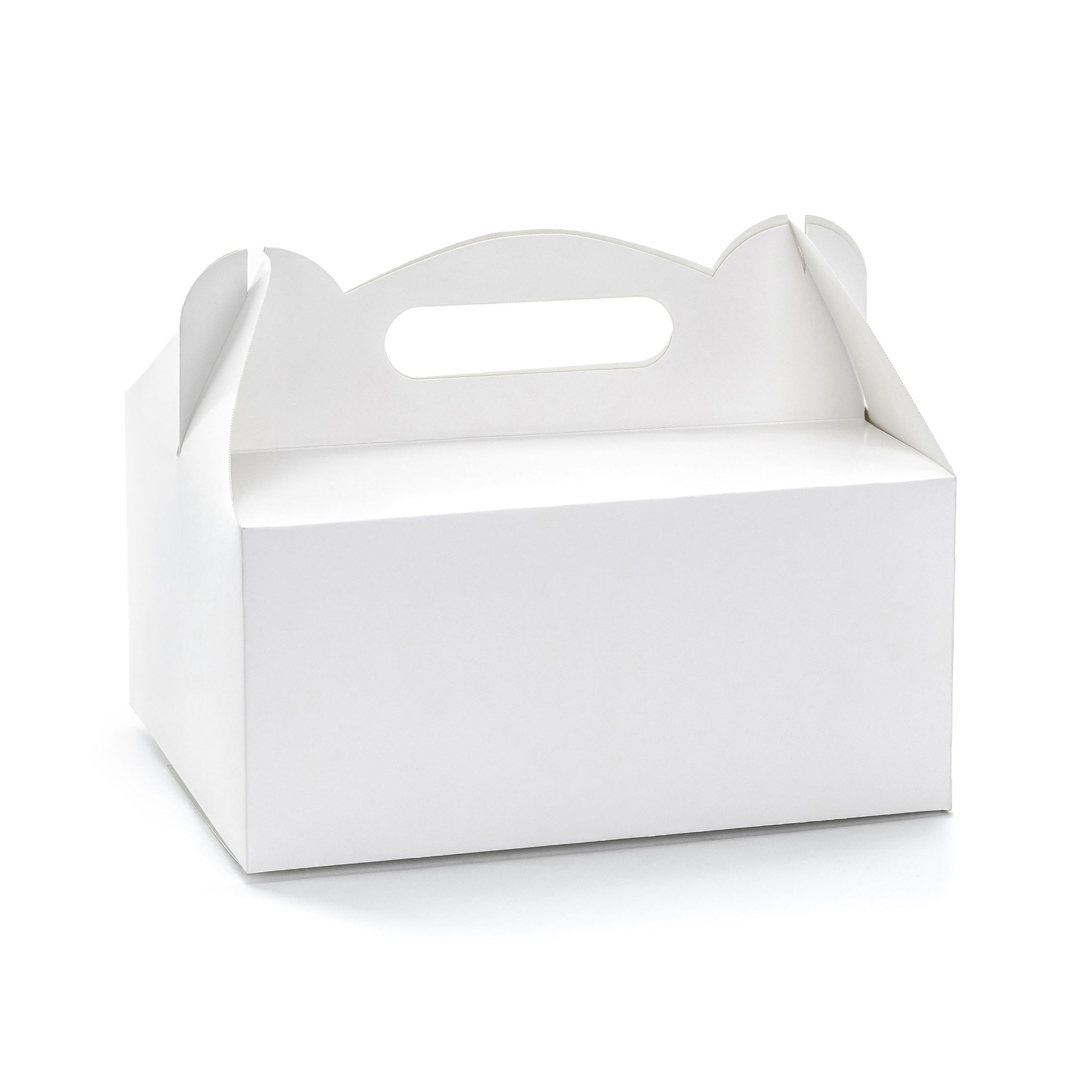 Tortenschachtel mit Griff 19x14x9cm für Torten Kuchen 10er Set Weiß