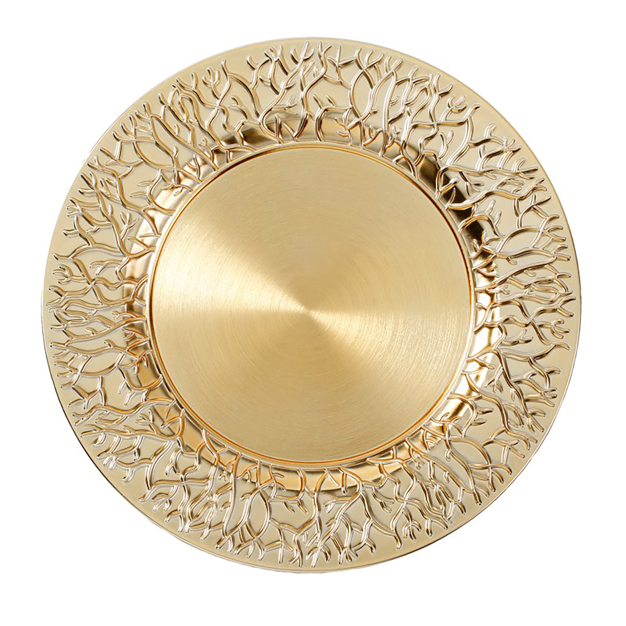 Dekoteller 33cm Kunststoff Zweige - Gold metallic