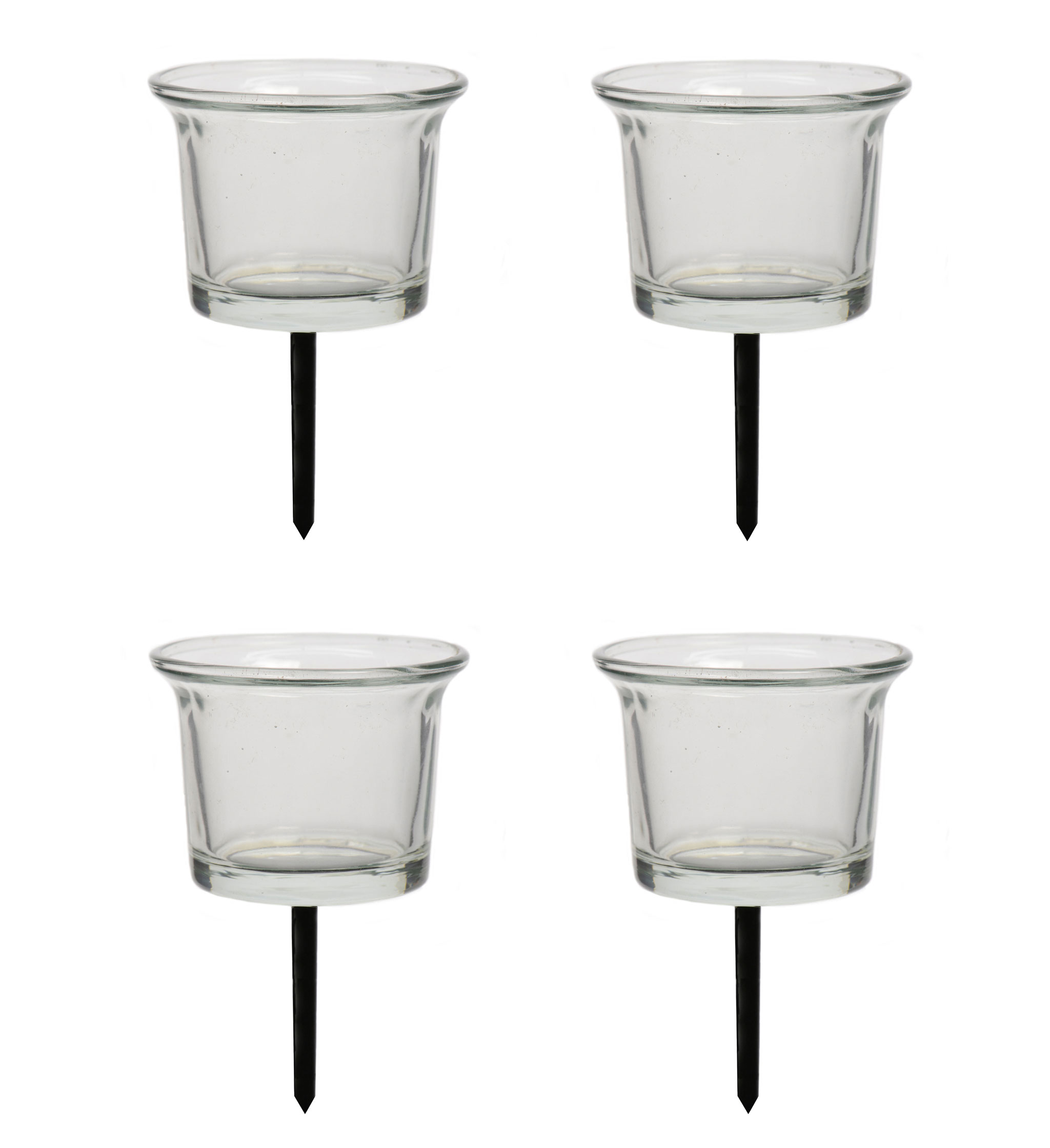 Paket] Kerzenhalter zum Stecken 6x10cm Glas 4er Set Klar Transparent