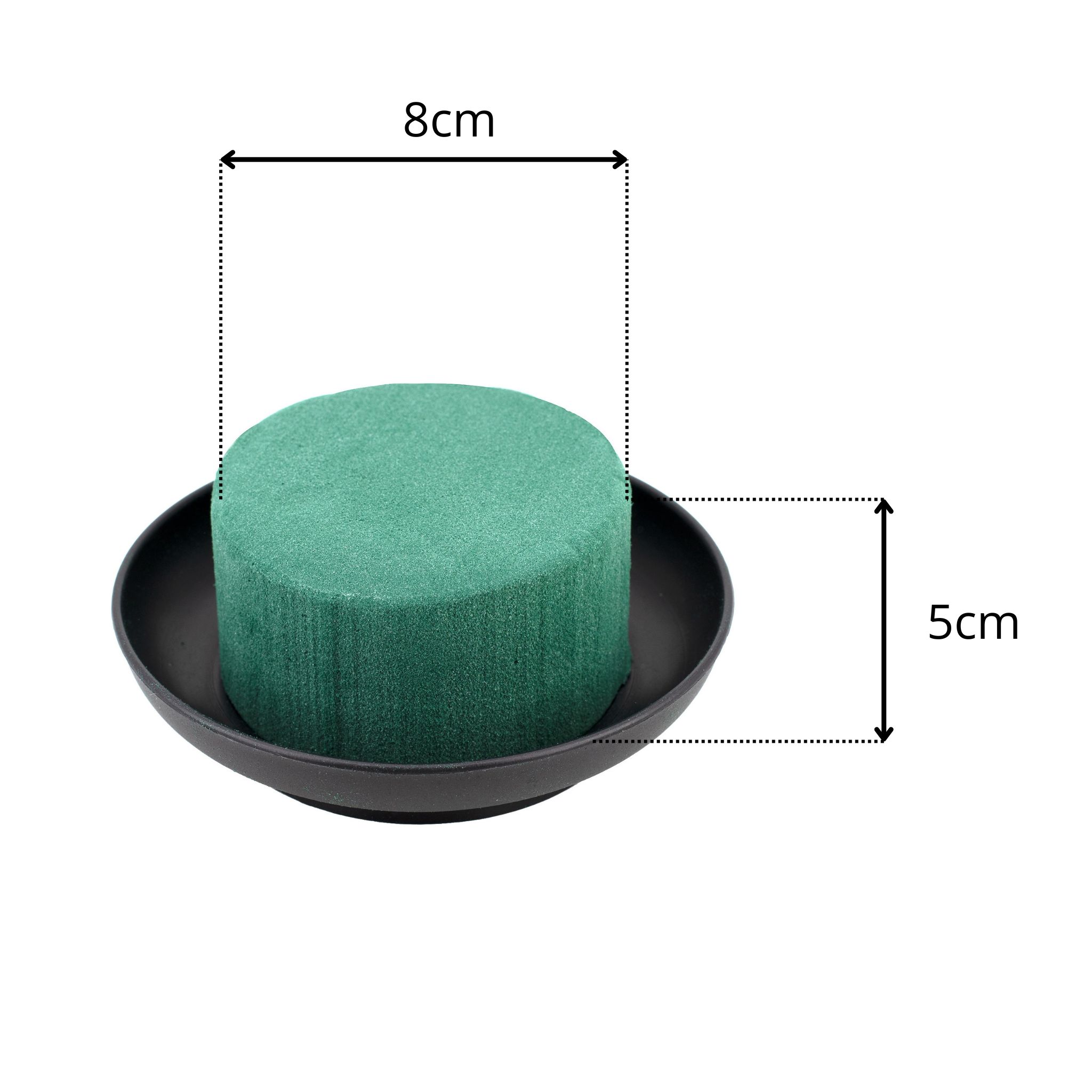 Nass Steckschaum Rund 8x5cm mit Schale D.12cm 1 Stück Anthrazit