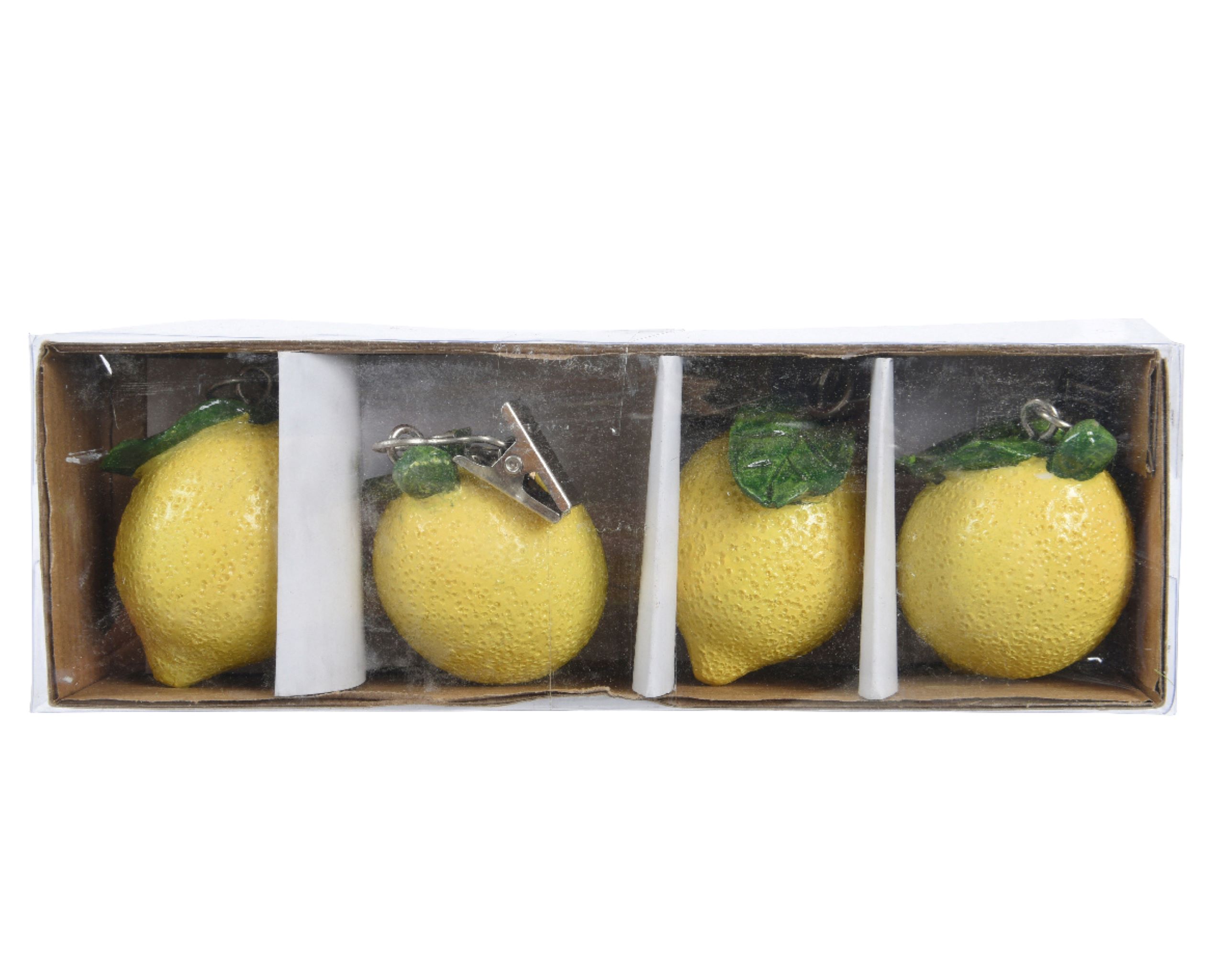 Tischdeckenbeschwerer Zitrone 16x5x4cm Keramik 4er Set Gelb / Grün