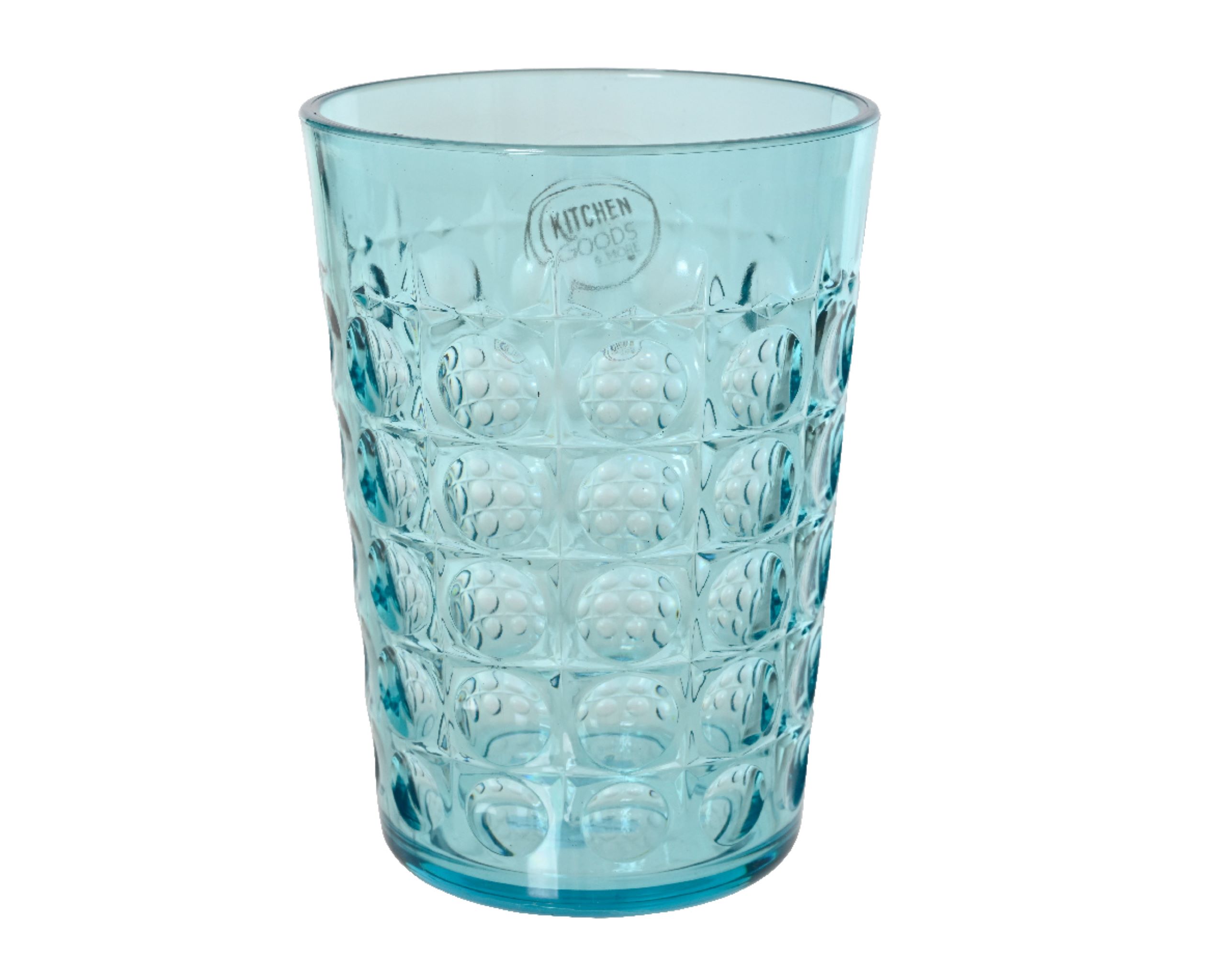 Trinkglas 12cm Kunststoff gemustert Transparent / Blau