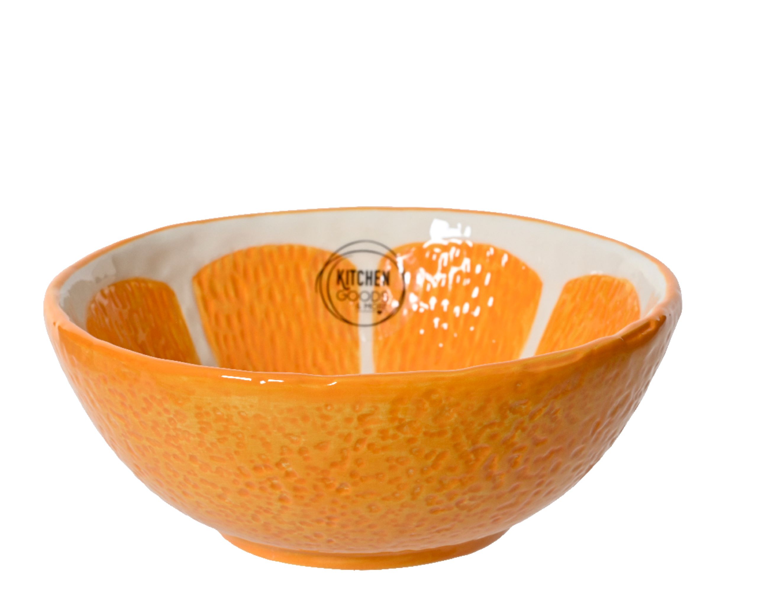 Schale 15x6cm Keramik in Orangen Form Orange / Weiß