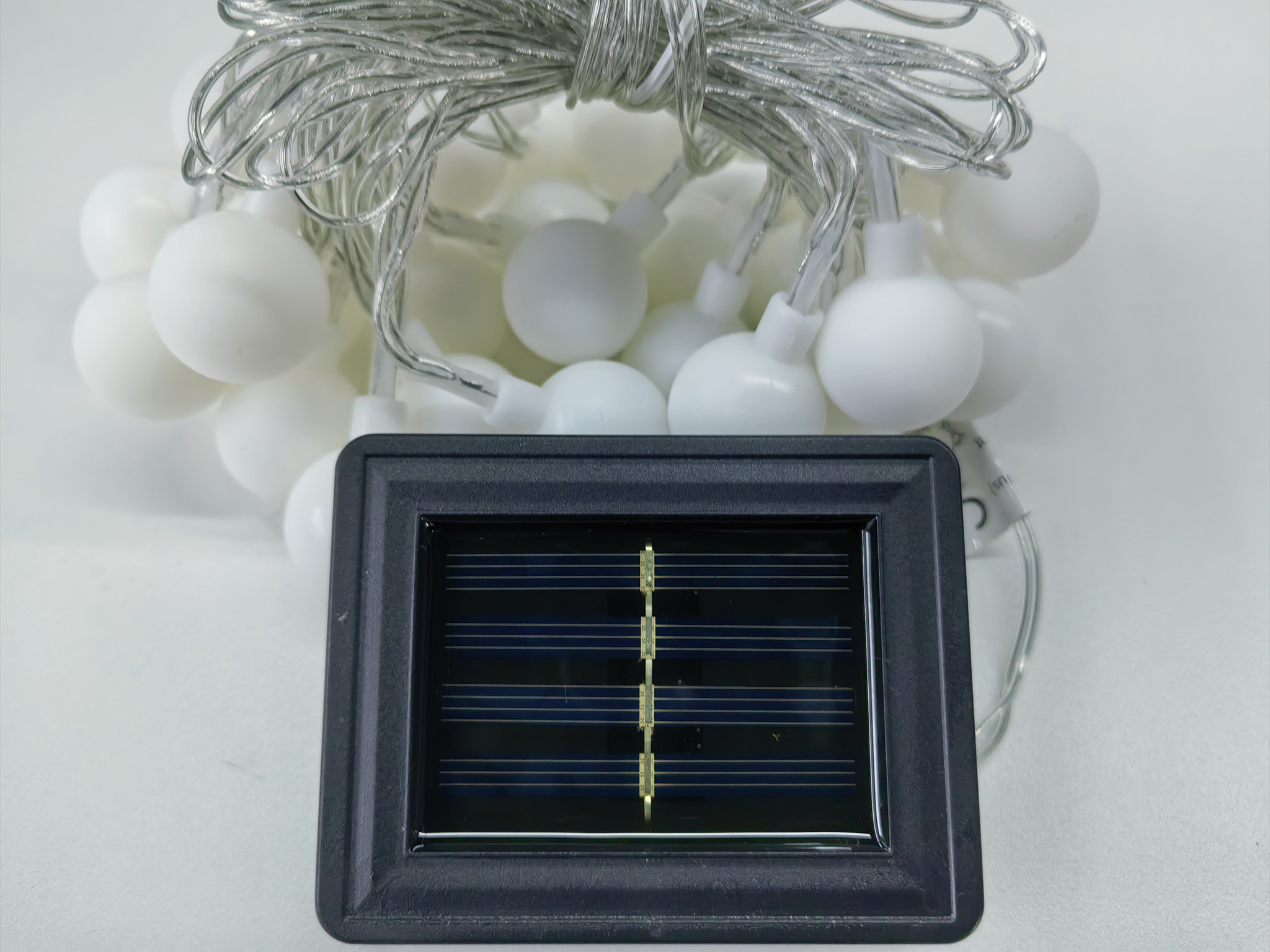 Solar LED Mini Kugel Lichterkette 2,9m Kunststoff 30 LEDs Bunt