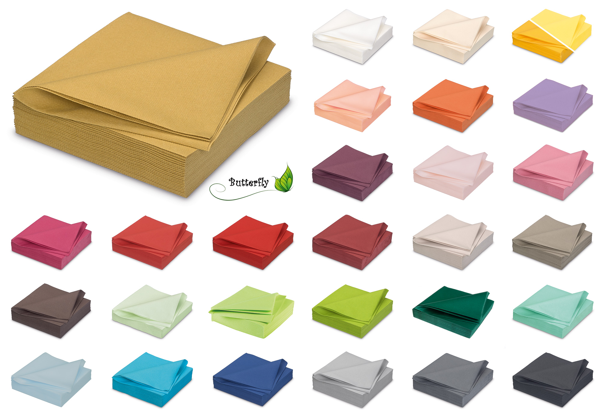 Paket] Servietten stoffähnlich 40x40cm in Premium Qualität 25 Stück